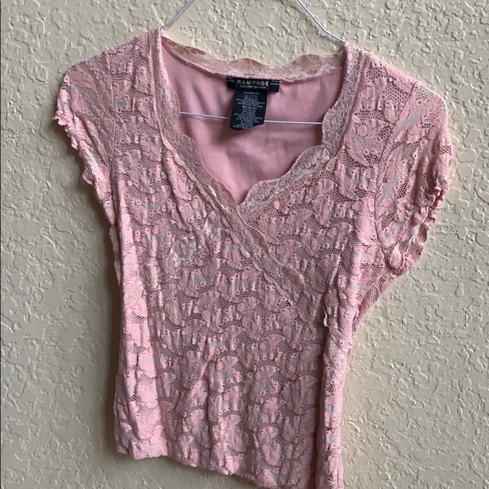 Pink lace top